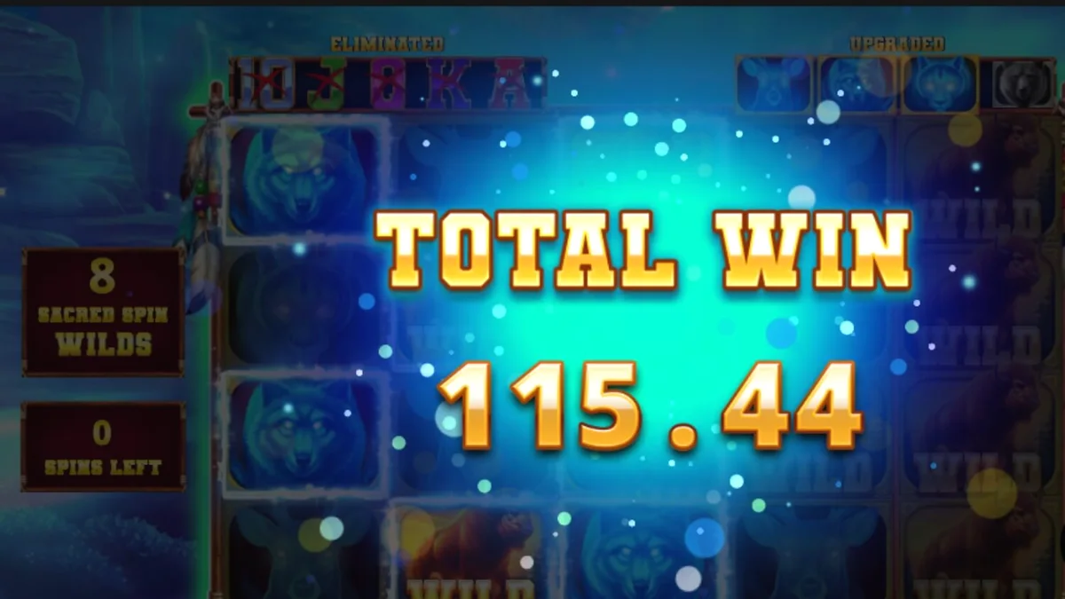 Tampilan layar slot Sacred Buffalo di perangkat seluler dengan latar belakang padang rumput Wild West.